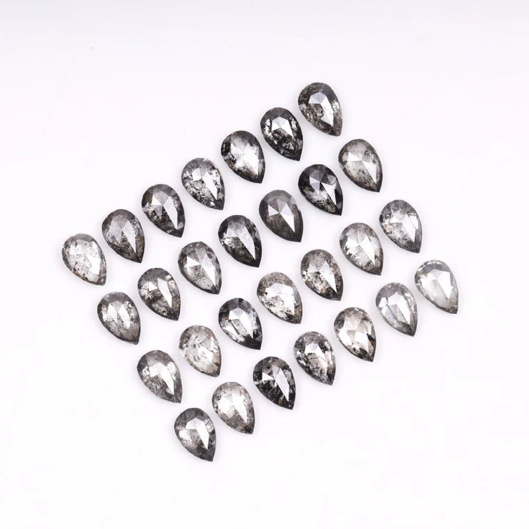3.0 X 2.0 MM Pear Salt and Pepper Natural Loose Diamond