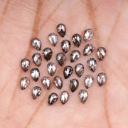 3.0 X 2.0 MM Pear Salt and Pepper Natural Loose Diamond - Minimal Carbon