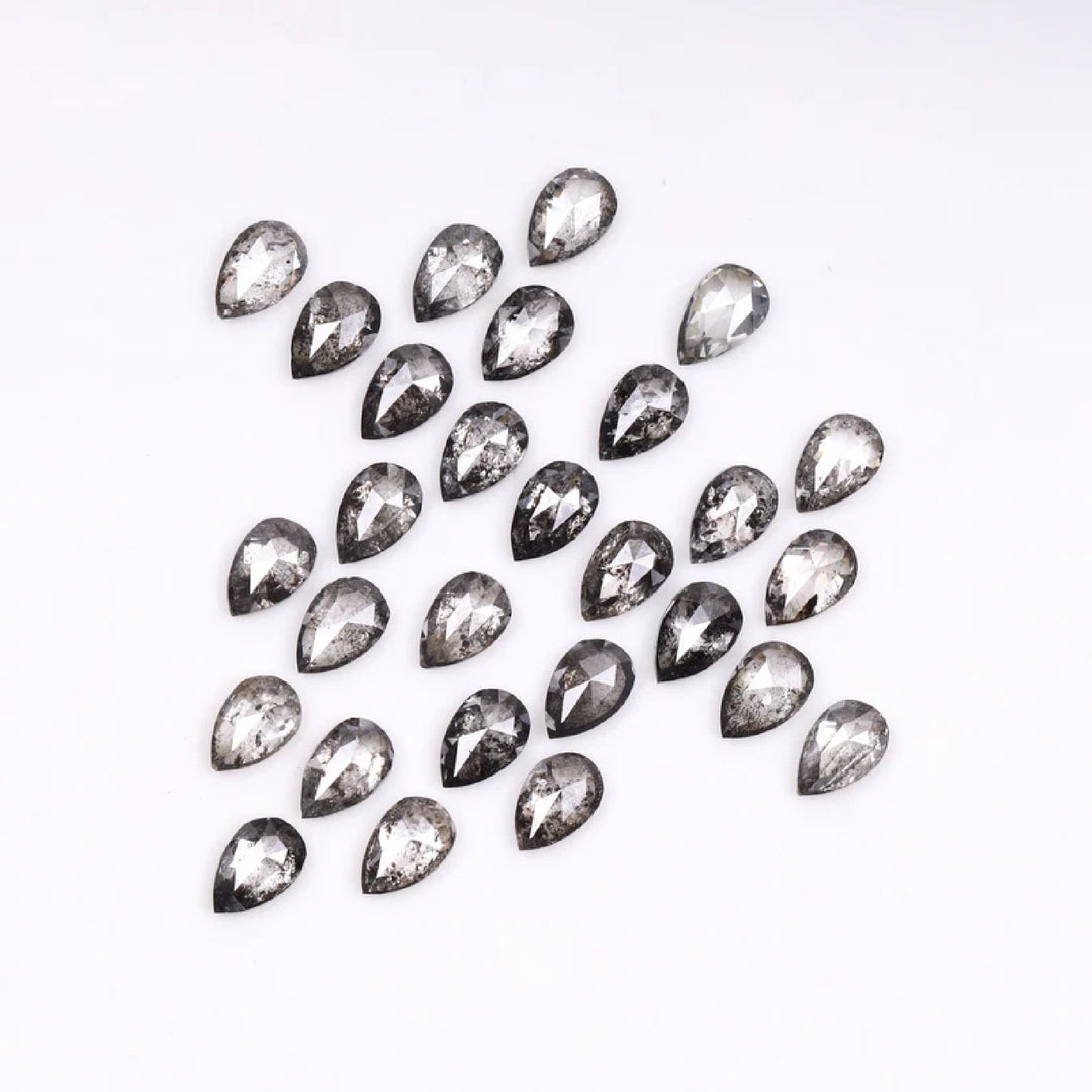 3.0 X 2.0 MM Pear Salt and Pepper Natural Loose Diamond
