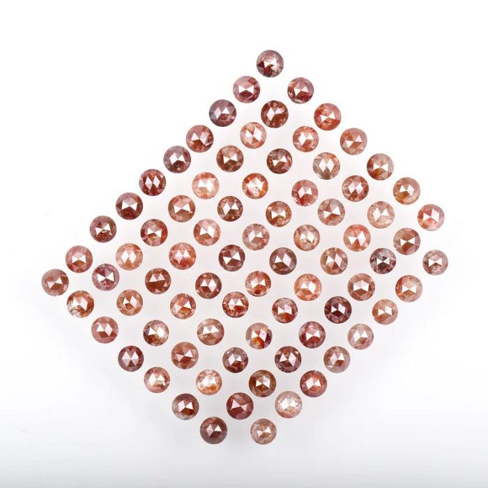 3.0 mm Round Rose Natural Enhanced Reddish Color Diamond