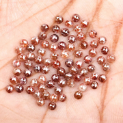 3.0 mm Round Rose Natural Enhanced Reddish Color Diamond