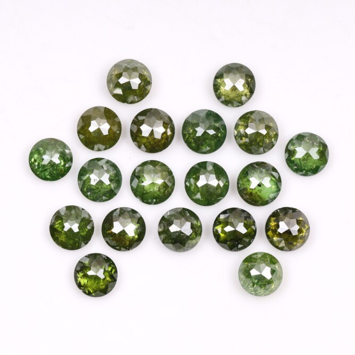 3.0 mm Round Tambuli Cut Enhanced Green Natural Diamond