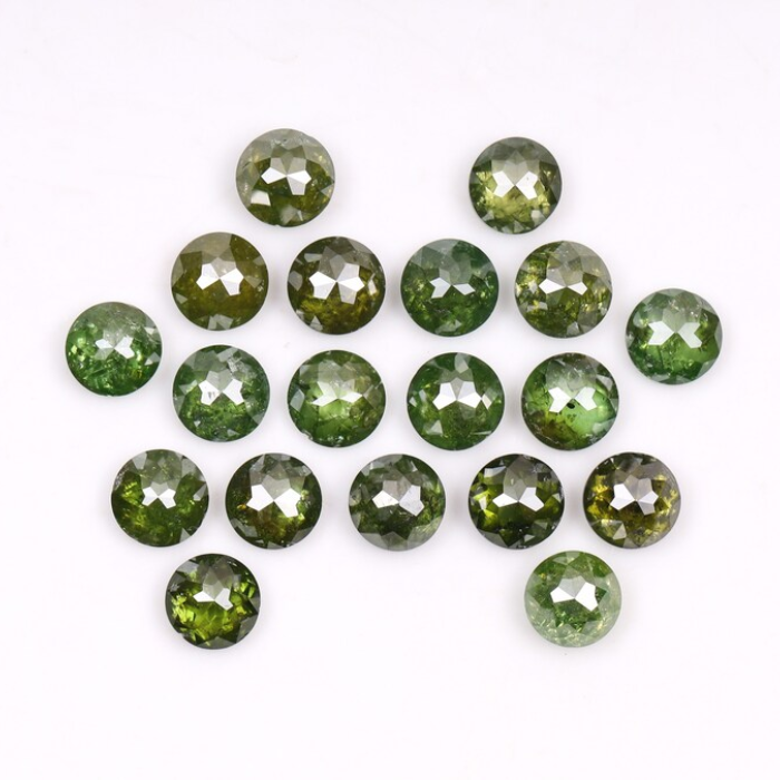 3.0 mm Round Tambuli Cut Enhanced Green Natural Diamond