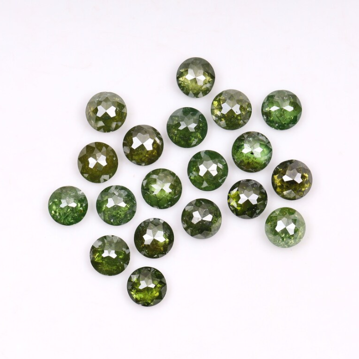 3.0 mm Round Tambuli Cut Enhanced Green Natural Diamond