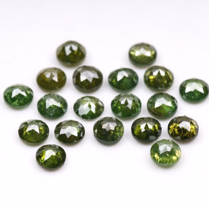 3.0 mm Round Tambuli Cut Enhanced Green Natural Diamond
