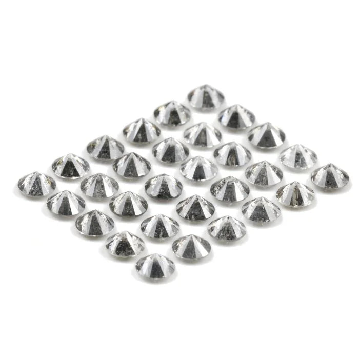3.10 MM Round Brilliant Cut Salt & Pepper Melee Diamond