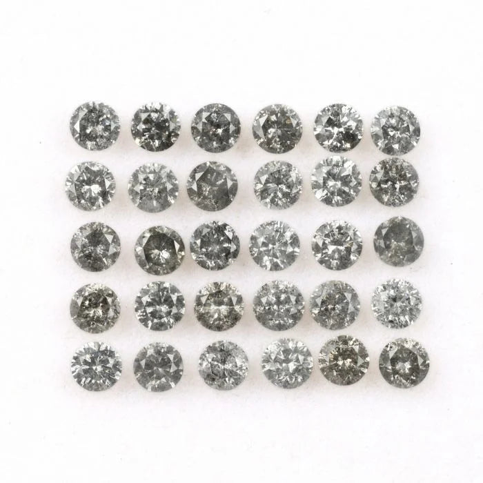 3.10 MM Round Brilliant Cut Salt & Pepper Melee Diamond