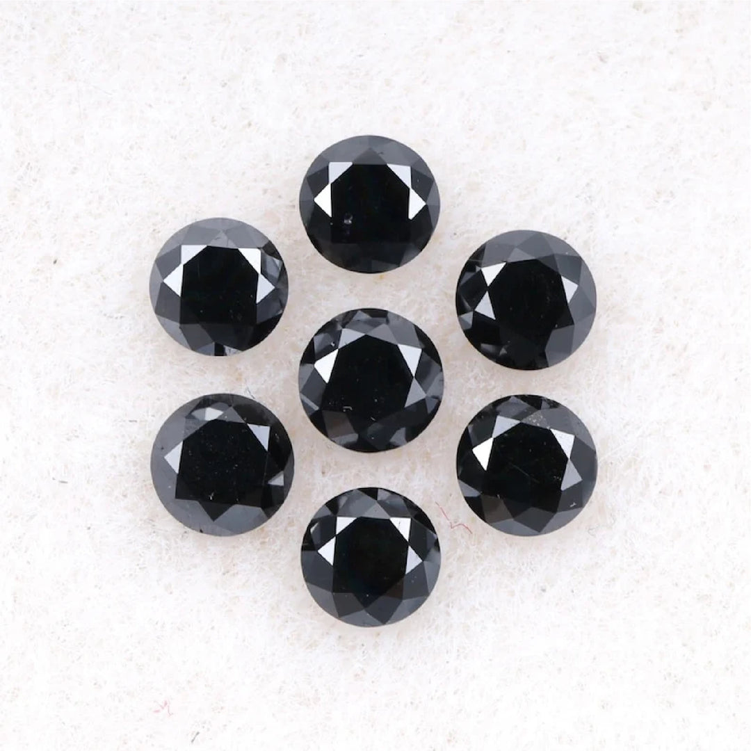 3.1 MM to 3.5 MM Enhanced Black Round Brilliant Cut Diamonds