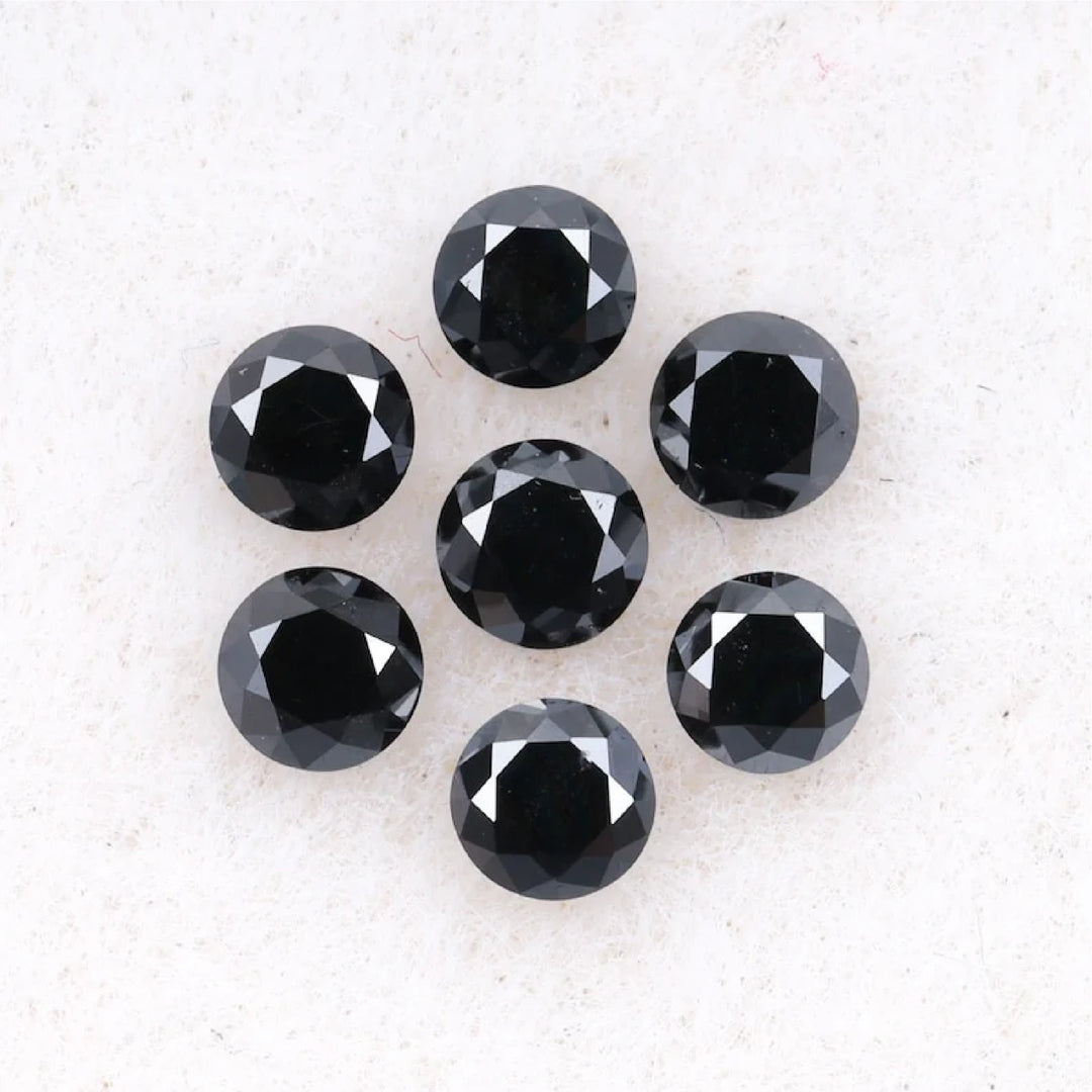 3.1 MM to 3.5 MM Enhanced Black Round Brilliant Cut Diamonds