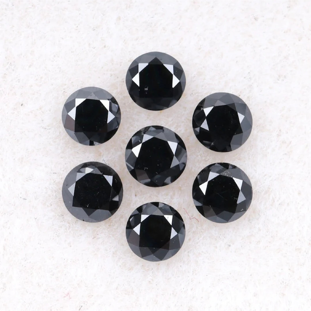 3.1 MM to 3.5 MM Enhanced Black Round Brilliant Cut Diamonds