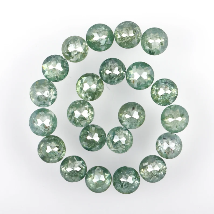 3.20 CT, 2.9 To 3.1 MM | Natural Green Diamond | Round Rose Cut Diamond | Natural Loose Earth Mined Diamond - Minimal Carbon