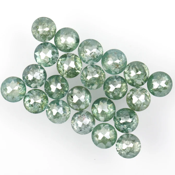3.20 CT, 2.9 To 3.1 MM | Natural Green Diamond | Round Rose Cut Diamond | Natural Loose Earth Mined Diamond - Minimal Carbon