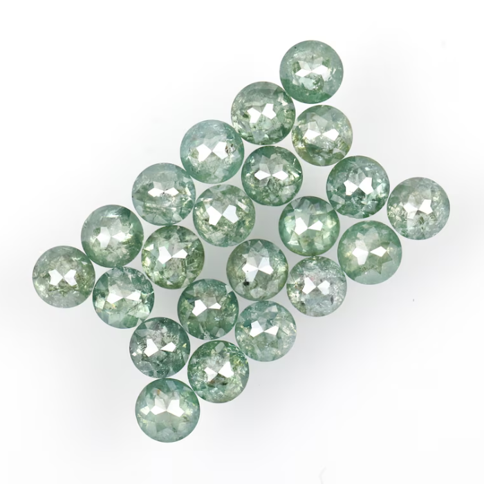 3.20 CT, 2.9 To 3.1 MM | Natural Green Diamond | Round Rose Cut Diamond | Natural Loose Earth Mined Diamond - Minimal Carbon
