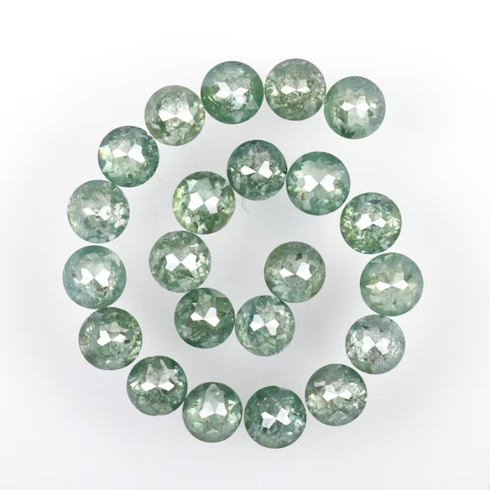 3.20 CT, 2.9 To 3.1 MM | Natural Green Diamond | Round Rose Cut Diamond | Natural Loose Earth Mined Diamond - Minimal Carbon