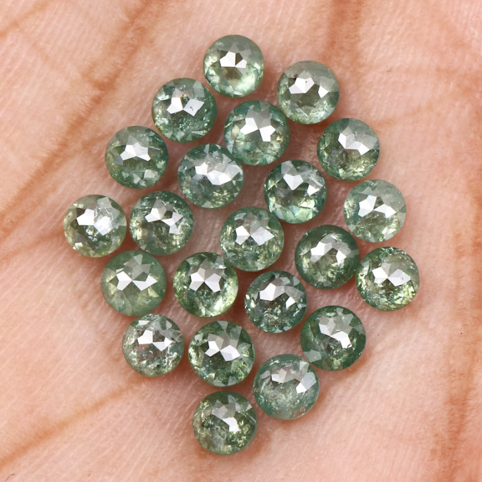 3.20 CT, 2.9 To 3.1 MM | Natural Green Diamond | Round Rose Cut Diamond | Natural Loose Earth Mined Diamond - Minimal Carbon