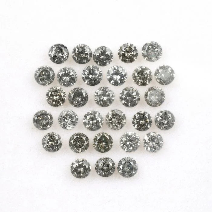 3.20 MM Round Brilliant Cut Salt & Pepper Melee Diamond