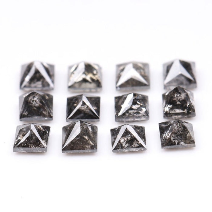 3.25 MM Princess Cut Salt And Pepper Melee Diamond