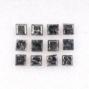 3.25 MM Princess Cut Salt And Pepper Melee Diamond | Minimal Carbon