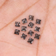 3.25 MM Princess Cut Salt And Pepper Melee Diamond | Minimal Carbon