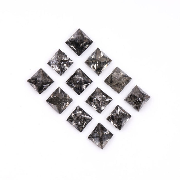 3.25 MM Princess Cut Salt And Pepper Melee Diamond