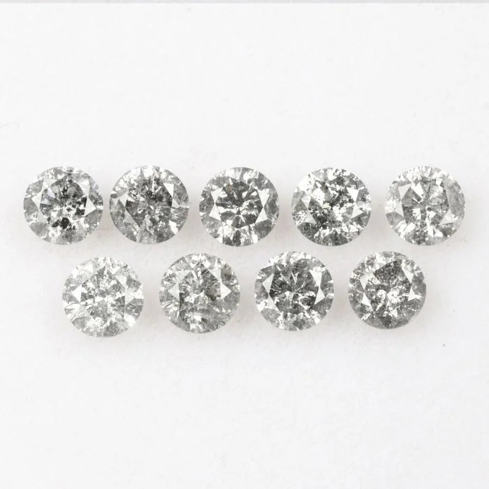 3.40 MM Round Brilliant Cut Salt & Pepper Melee Diamond