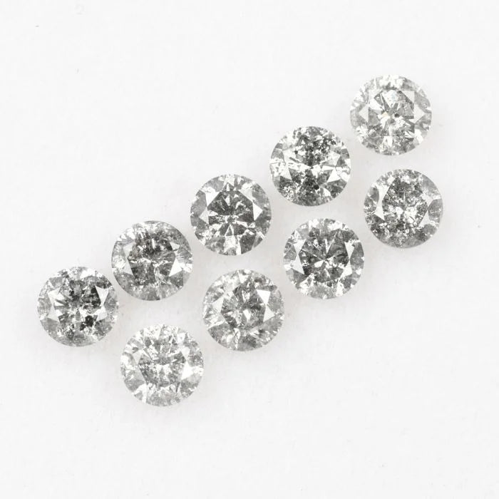 3.40 MM Round Brilliant Cut Salt & Pepper Melee Diamond