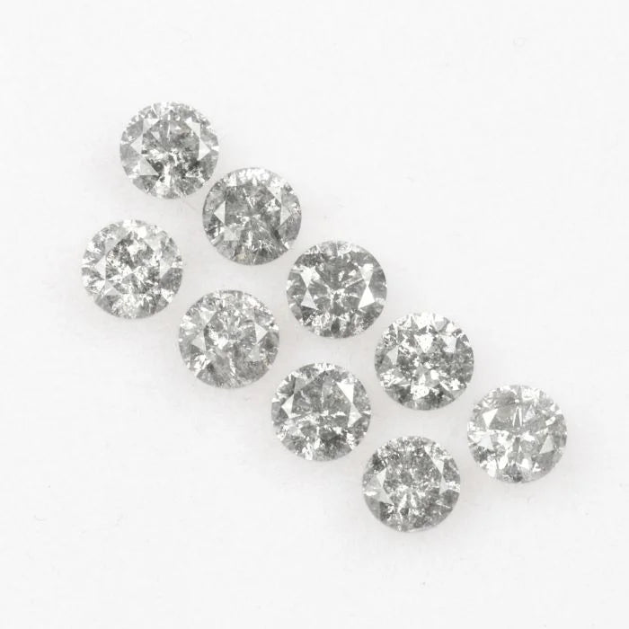 3.40 MM Round Brilliant Cut Salt & Pepper Melee Diamond