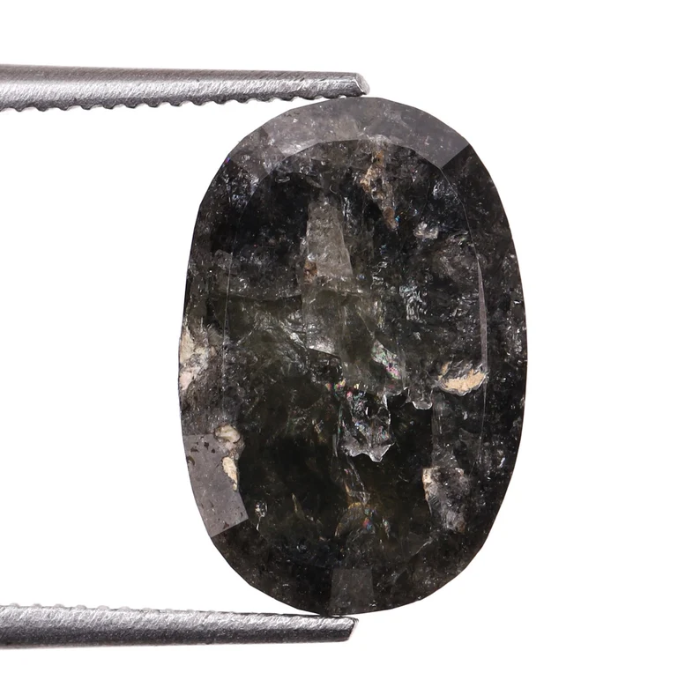 3.47 CT Salt And Pepper Oval Cut Natural Loose Diamond