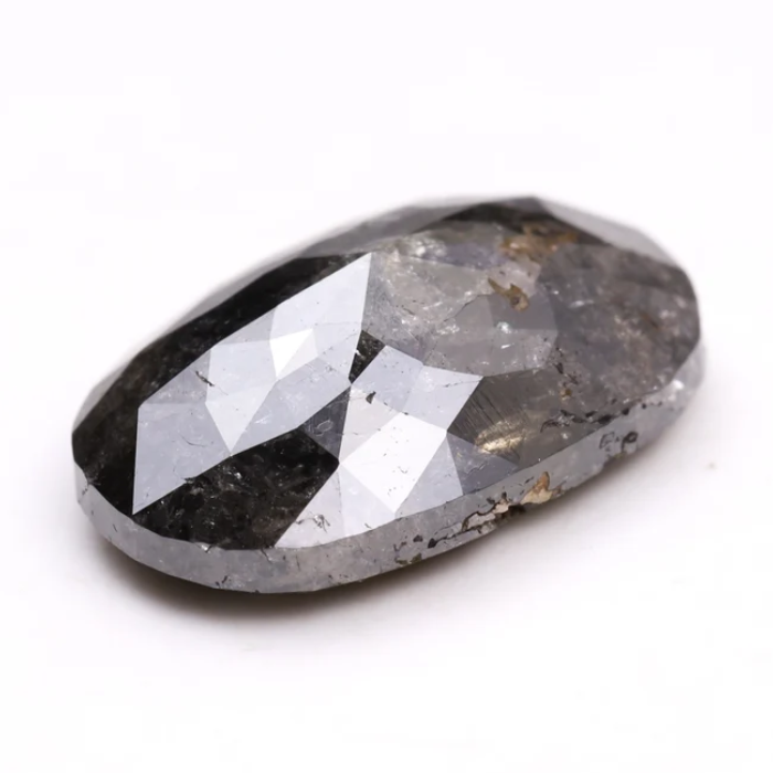 3.47 CT Salt And Pepper Oval Cut Natural Loose Diamond