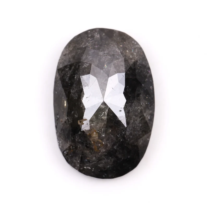 3.47 CT Salt And Pepper Oval Cut Natural Loose Diamond