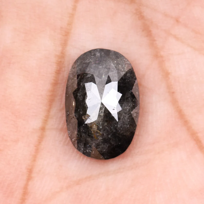 3.47 CT Salt And Pepper Oval Cut Natural Loose Diamond