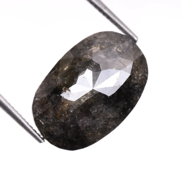 3.47 CT Salt And Pepper Oval Cut Natural Loose Diamond