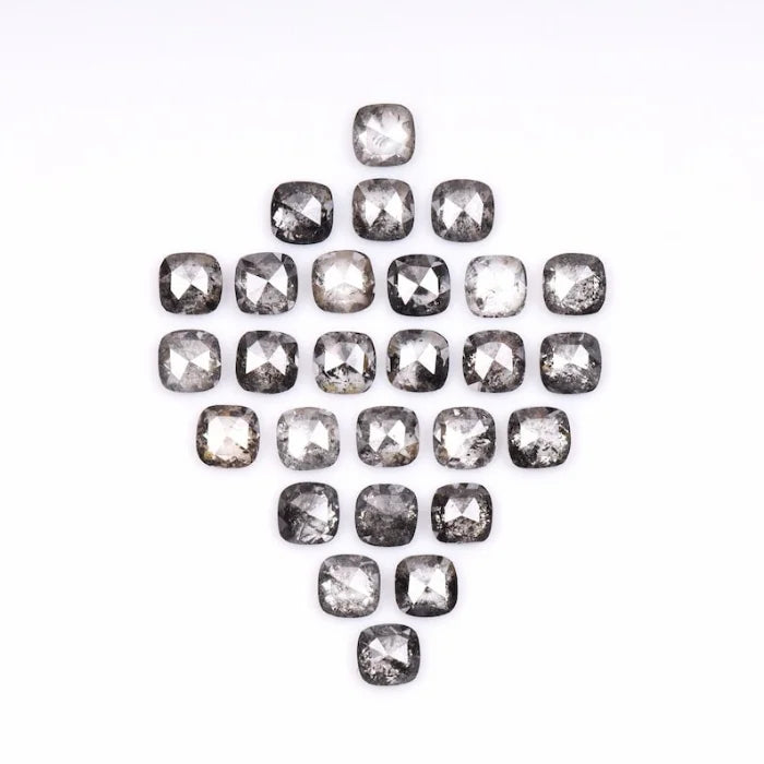 3.50 MM Cushion Cut Salt And Pepper Melee Diamond