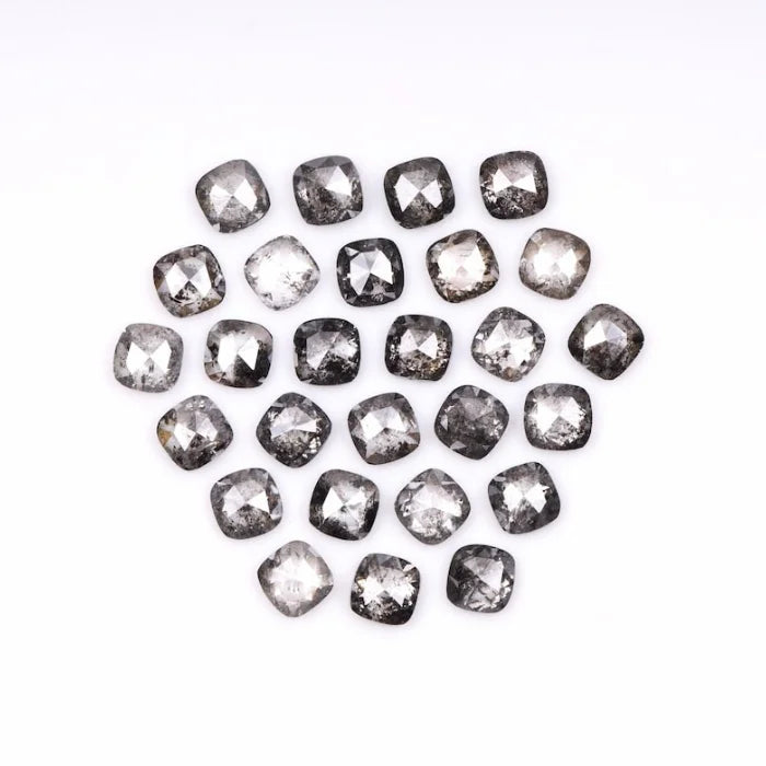 3.50 MM Cushion Cut Salt And Pepper Melee Diamond