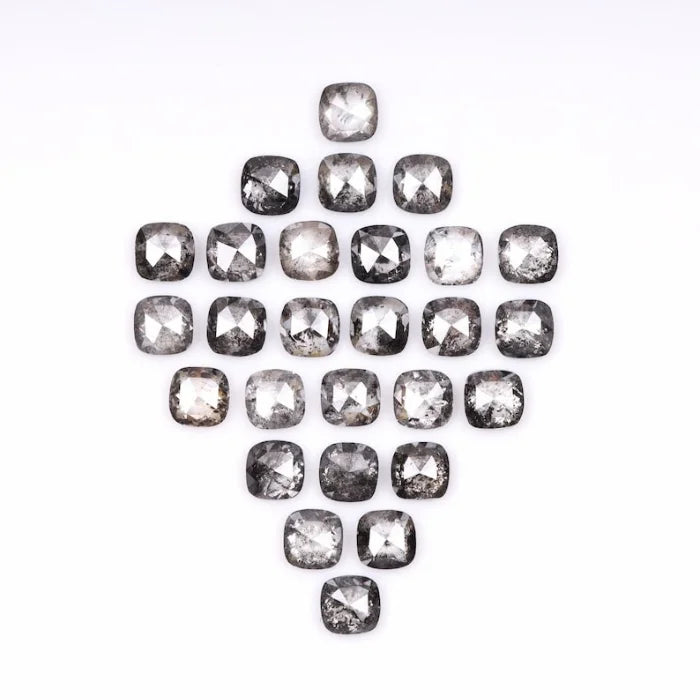 3.50 MM Cushion Cut Salt And Pepper Melee Diamond