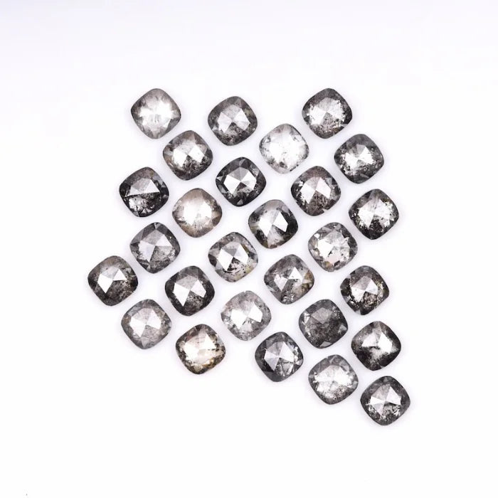 3.50 MM Cushion Cut Salt And Pepper Melee Diamond