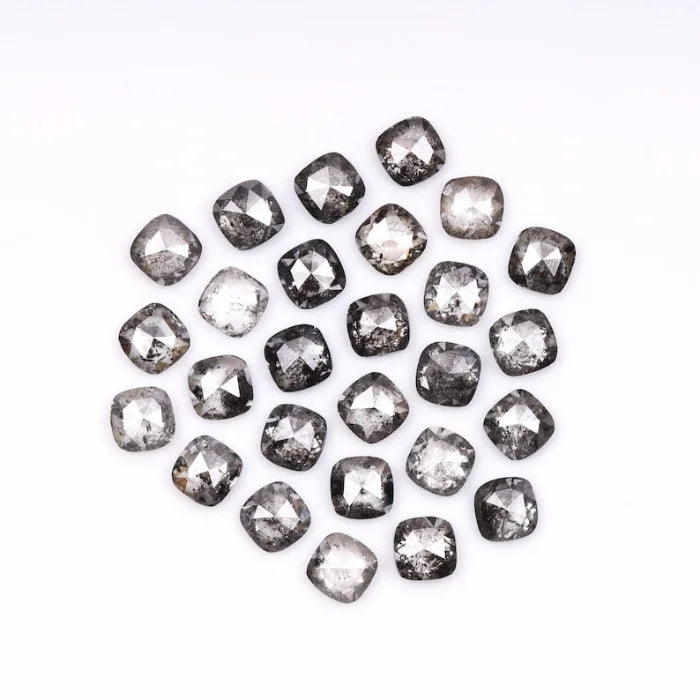 3.50 MM Cushion Cut Salt And Pepper Melee Diamond