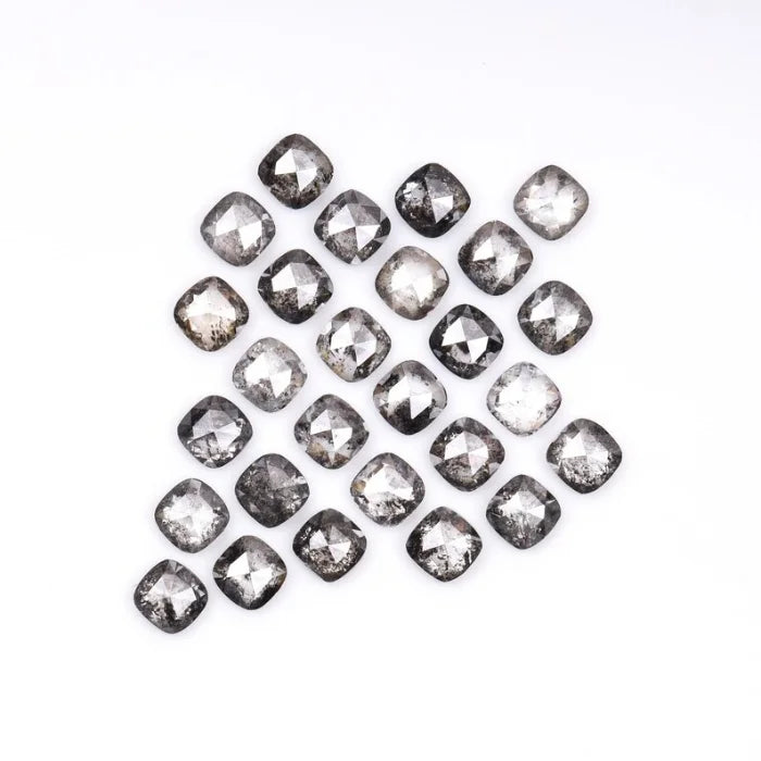 3.50 MM Cushion Cut Salt And Pepper Melee Diamond