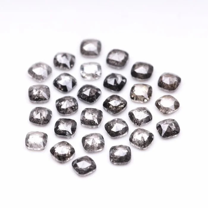 3.50 MM Cushion Cut Salt And Pepper Melee Diamond