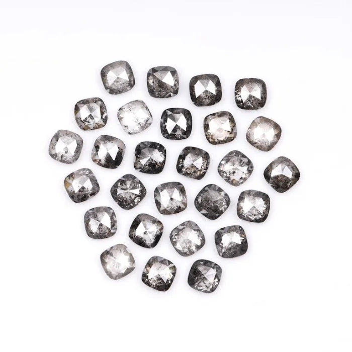 3.50 MM Cushion Cut Salt And Pepper Melee Diamond