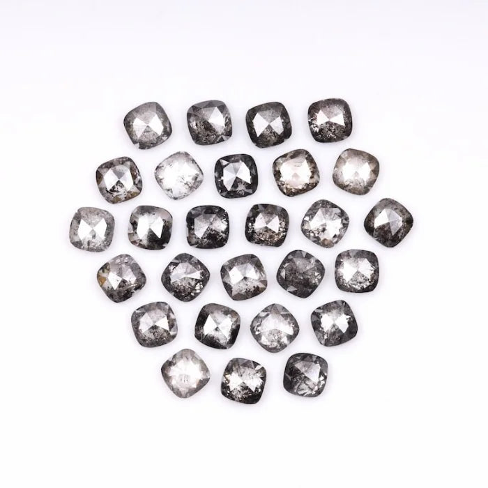 3.50 MM Cushion Cut Salt And Pepper Melee Diamond