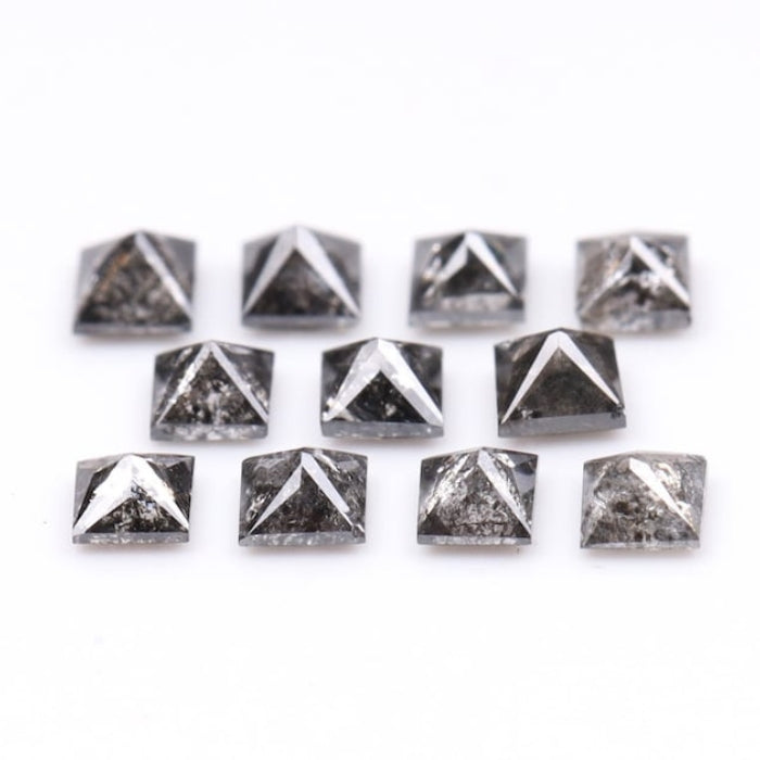 3.50 MM Princess Cut Salt And Pepper Melee Diamond