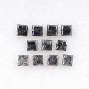 3.50 MM Princess Cut Salt And Pepper Melee Diamond | Minimal Carbon