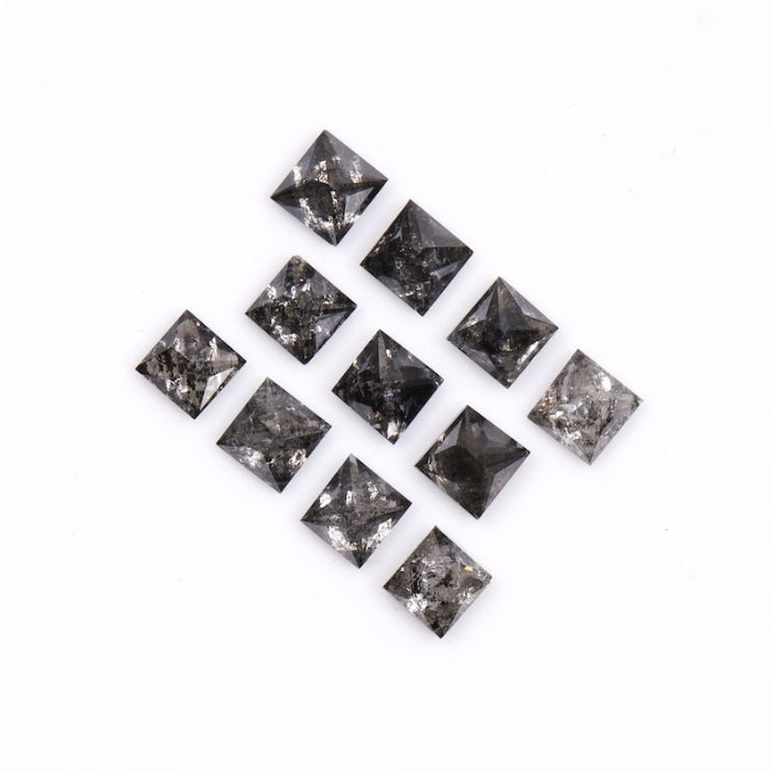 3.50 MM Princess Cut Salt And Pepper Melee Diamond