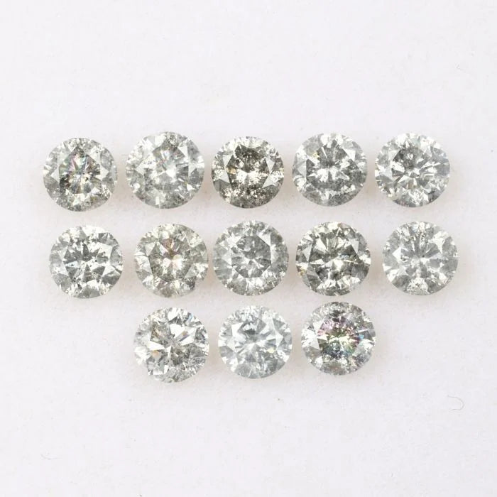 3.50 MM Round Brilliant Cut Salt & Pepper Melee Diamond