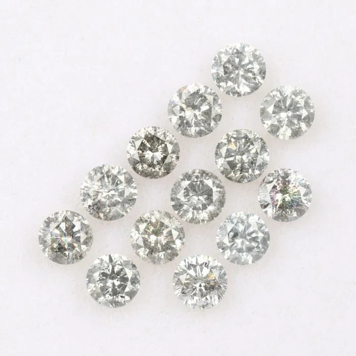 3.50 MM Round Brilliant Cut Salt & Pepper Melee Diamond