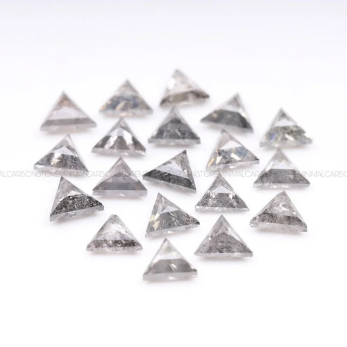 3.50 MM Triangle Cut Salt & Pepper Loose Diamond