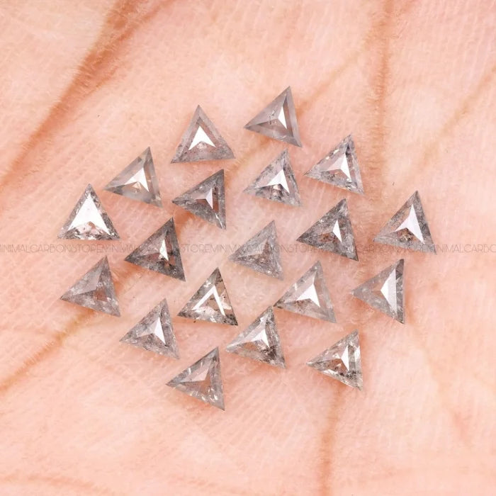 3.50 MM Triangle Cut Salt & Pepper Loose Diamond