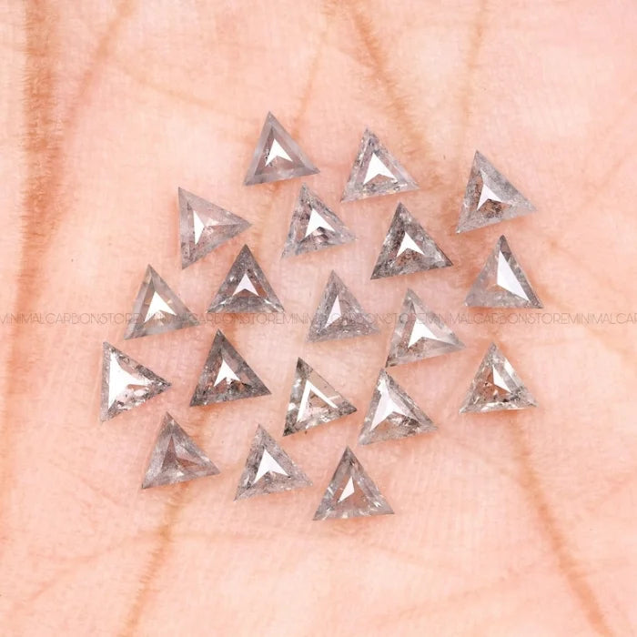 3.50 MM Triangle Cut Salt & Pepper Loose Diamond