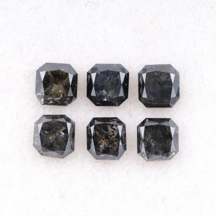 3.50 X 2.60 MM, Emerald Cut Salt And Pepper Diamond